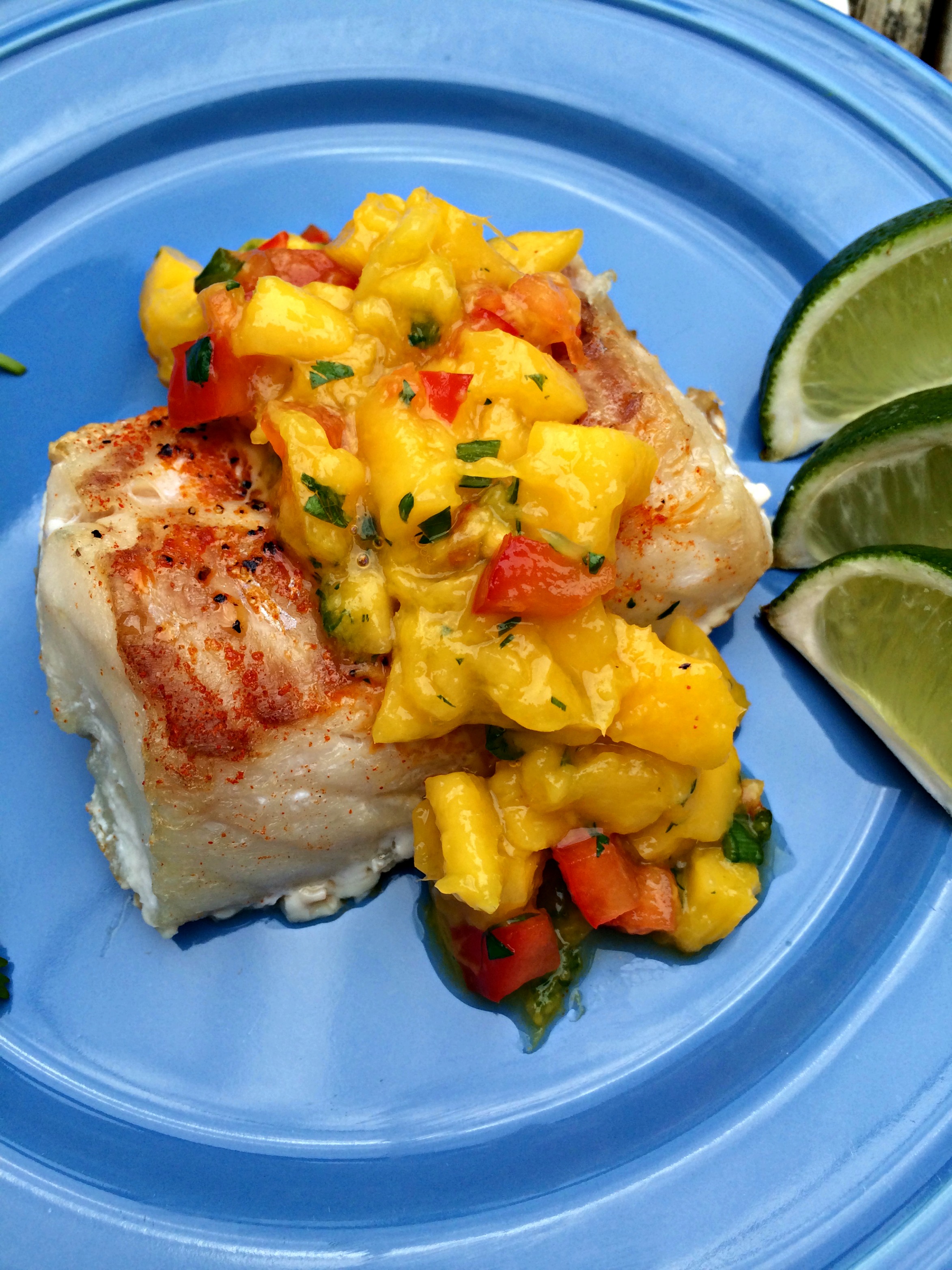 baked fish with mango salsa