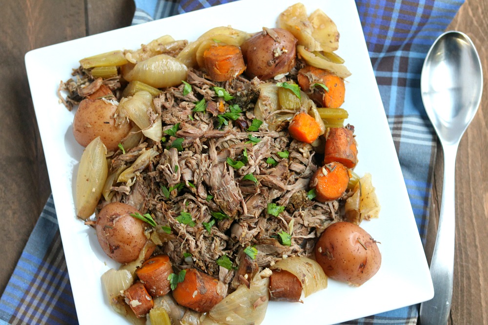 slow cooker roast with root vegetables