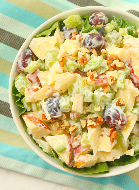 waldorf dressing Stacked Salad Best Waldorf Salad Recipe